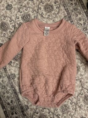 Carter's Dusty Pink Quilted Long-Sleeve Baby Bodysuit